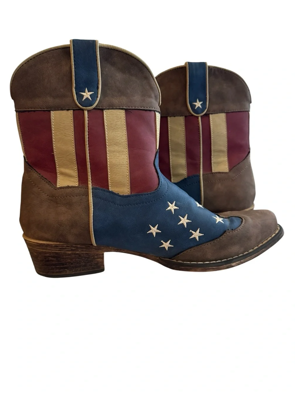 Roper USA Flag Cowgirl Boots Women’s Size 11 Patriotic Boots Rodeo July 4th - Picture 6 of 11